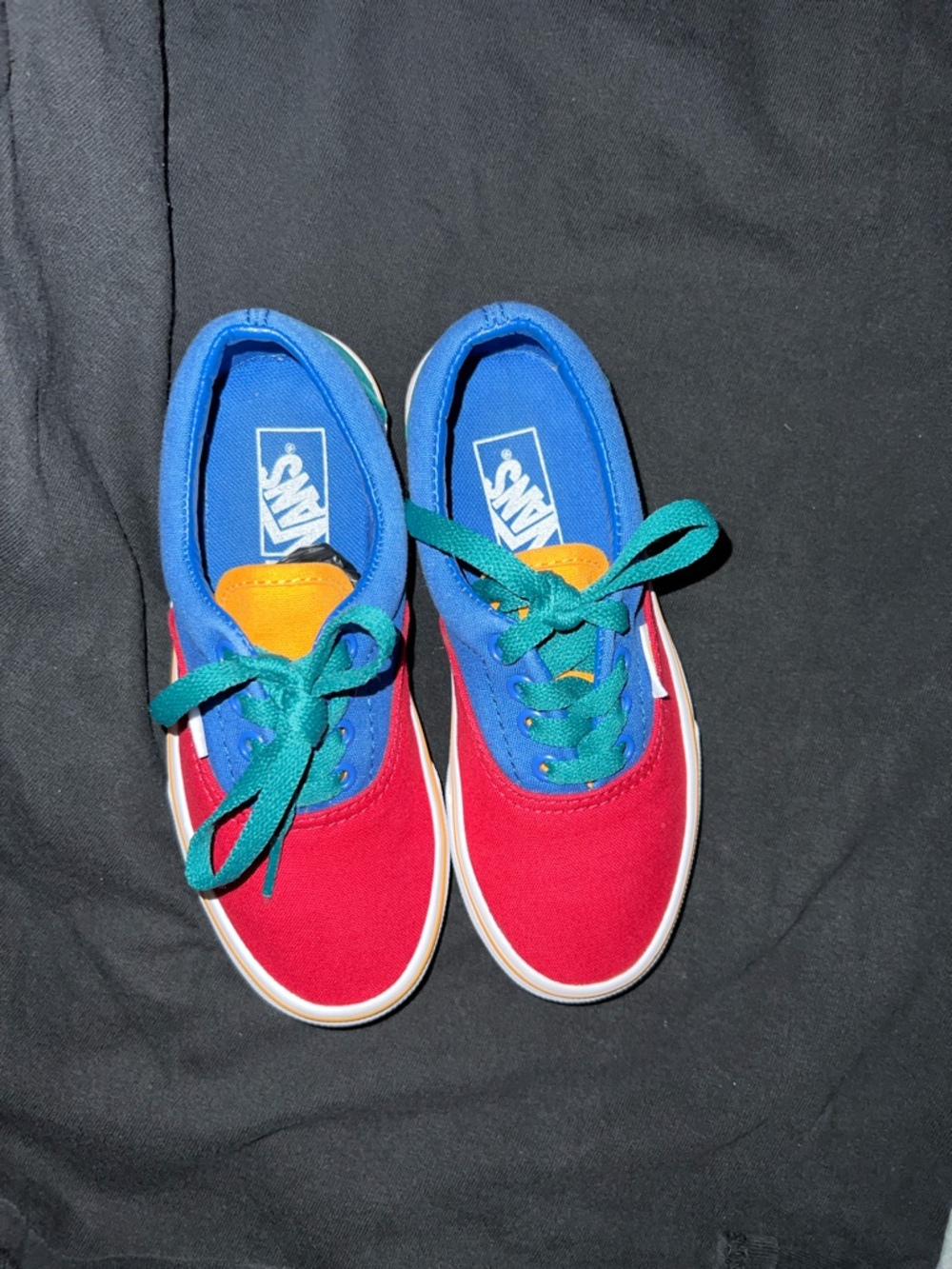Vans Kids Multi-Color Canvas Sneakers - Red/Blue/Teal